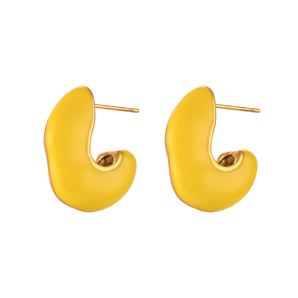 Stylish Irregular Enamel Stud Earrings