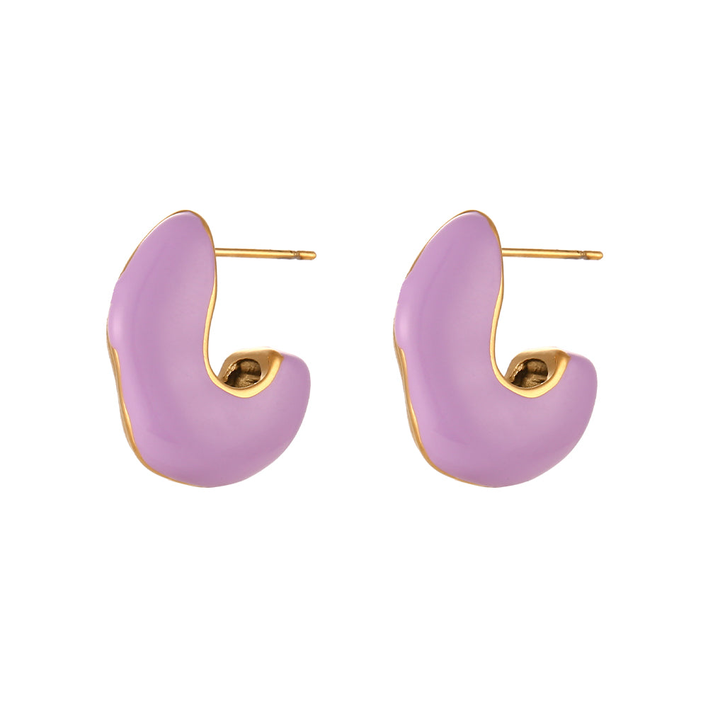 Stylish Irregular Enamel Stud Earrings