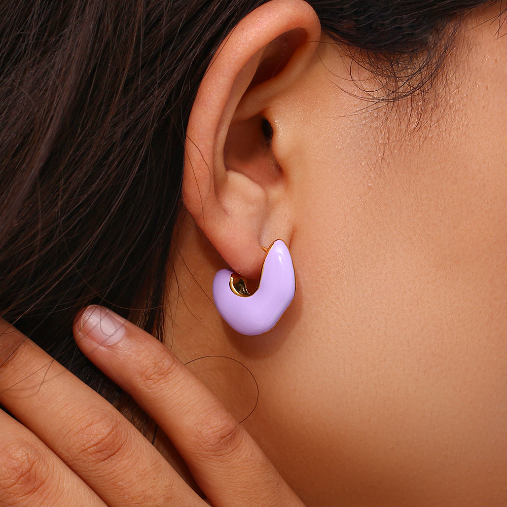 Stylish Irregular Enamel Stud Earrings