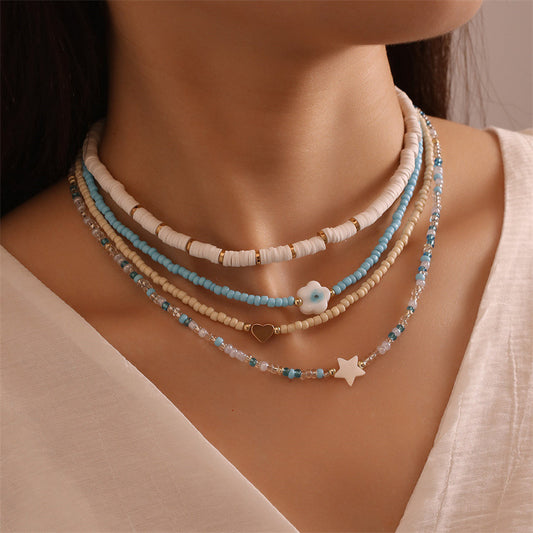 Multilayer beads necklace