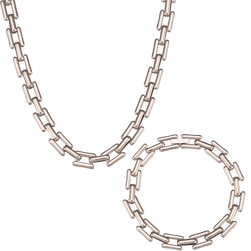 Chunky  Domino Chain Necklace Set